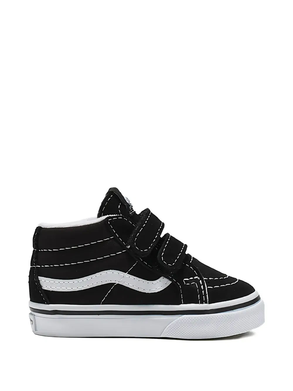 Кроссовки Sk8-mid reissue с полосками и ремешком на липучке Vans Kids, черный — фото 2