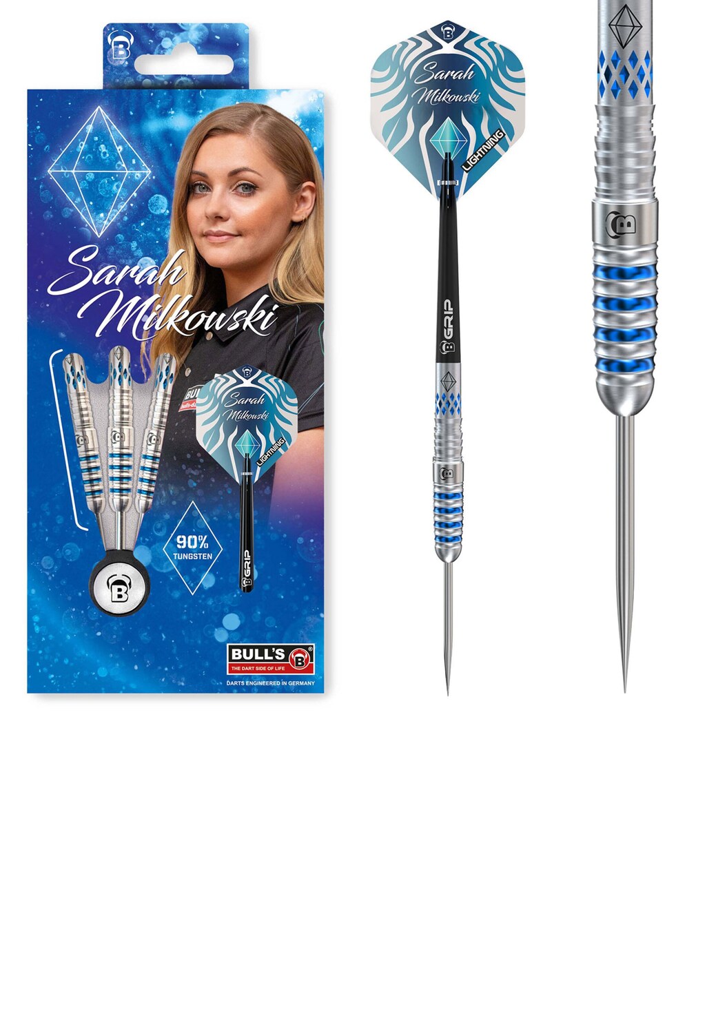 

BULL'S Спортивный инвентарь 'Sarah Milkowski Dartpfeile Darts-Set Profi 22 Gramm' в цвете Sapphire