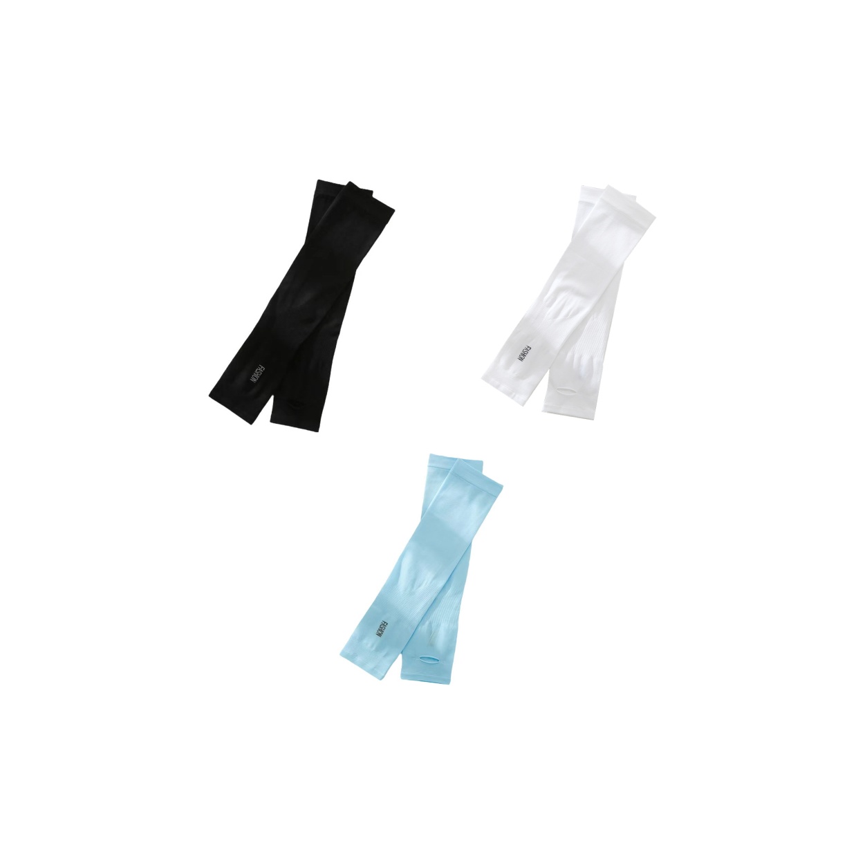 

NOMK Унисекс солнцезащитные рукава из полиамида и эластана, Black+White+Blue