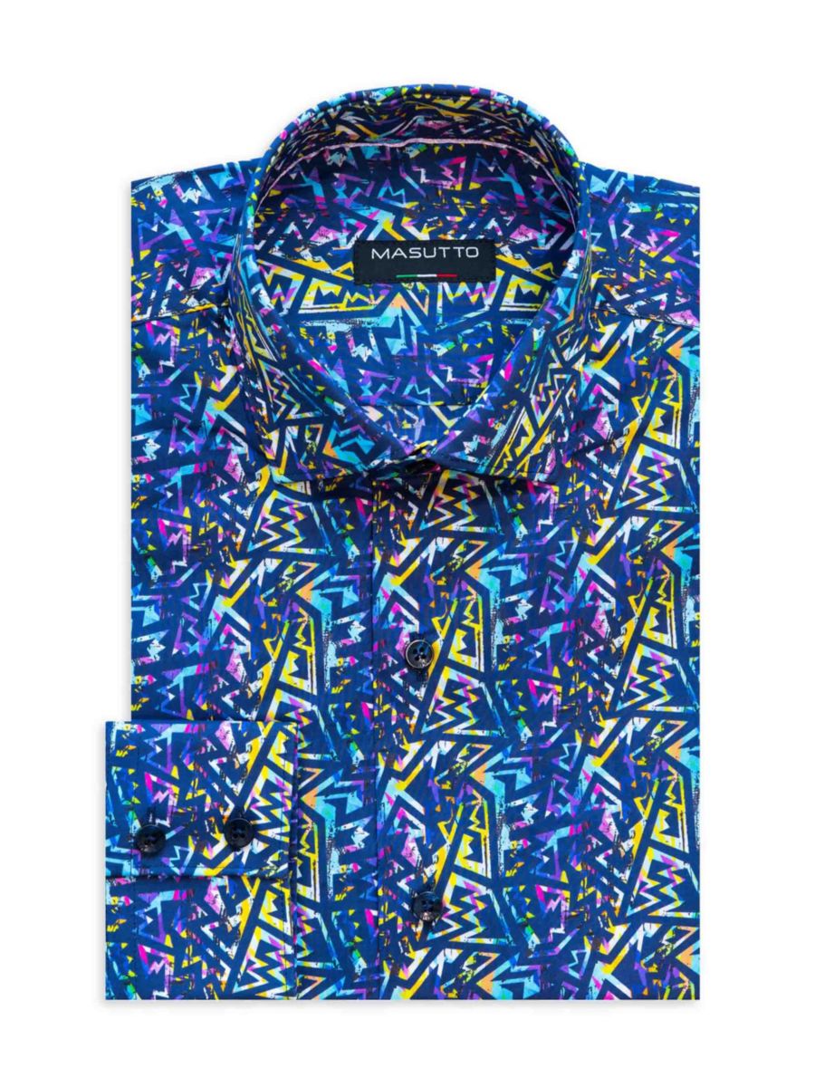 

Рубашка с принтом классического кроя Masutto, цвет Multicolor