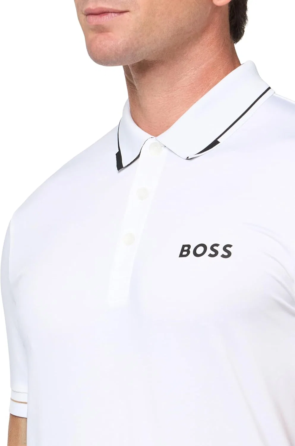 Поло BOSS Paul Pro Performance, белый, Regular Fit — фото 3