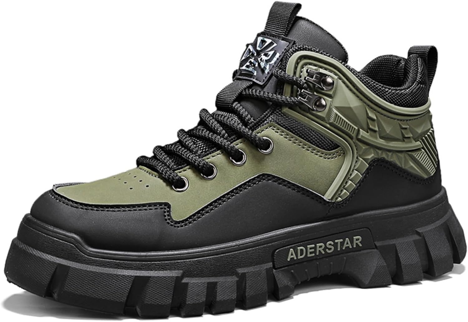 

Мужские высокие спортивные кроссовки, оливково-зеленые и черные камуфляжные боевые ботинки с уникальным крыловидным дизайном, прочной толстой подошвой, подходят для активного отдыха и городской одежды Aokisx