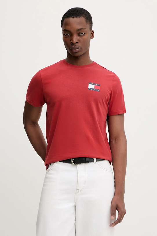 

Хлопковая футболка Tommy Jeans, красный