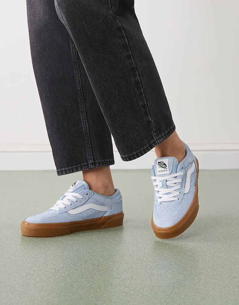 Кроссовки Vans Rowley Classic светло-голубого цвета с резиновой подошвой — фото 3