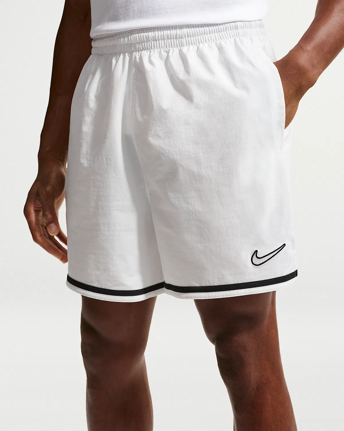 Мужские футбольные шорты Nike Dri-FIT 5", Summit White/Off Noir/Summit White/Summit White — фото 2