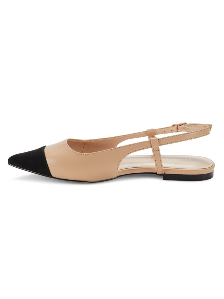 Двухцветные балетки Samantha на плоской подошве Saks Fifth Avenue, цвет Nude Black — фото 4