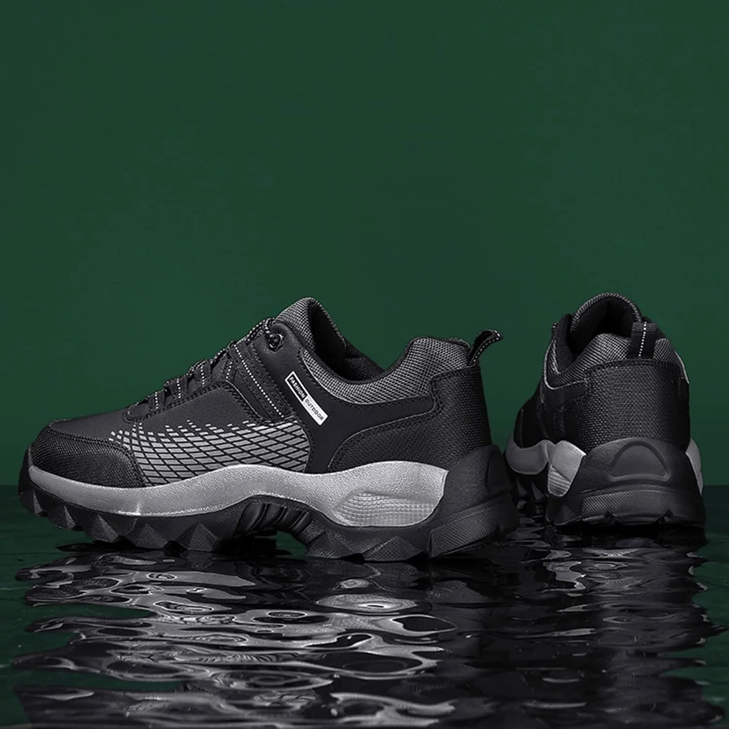 

Мужские кроссовки BORAMAX для ходьбы, легкие беговые кроссовки, мужские уличные походные кроссовки, ультралегкие повседневные нескользящие спортивные кроссовки, черный