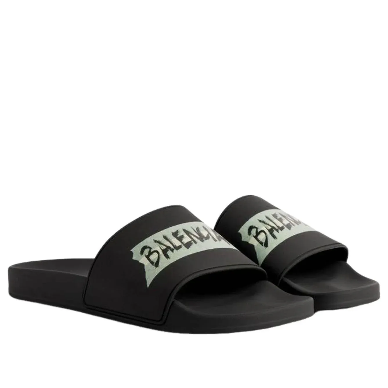 Сандалии-шлепанцы Balenciaga Pool Slide Sandal 'Black White' — фото 2