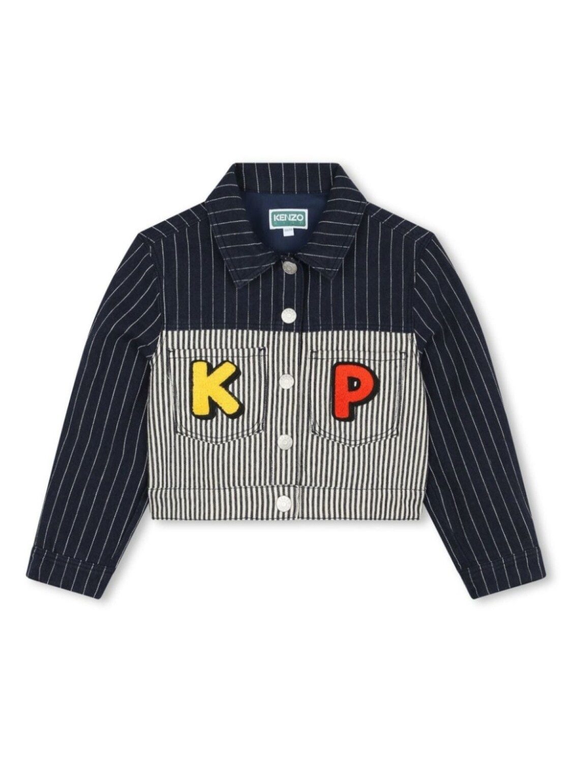 

Kenzo Kids джинсовая куртка в стиле колор-блок, синий