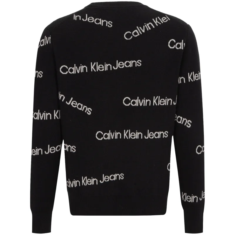 Трикотажный свитер Unisex с круглым вырезом Moderate Others Calvin Klein, beh-черный — фото 3