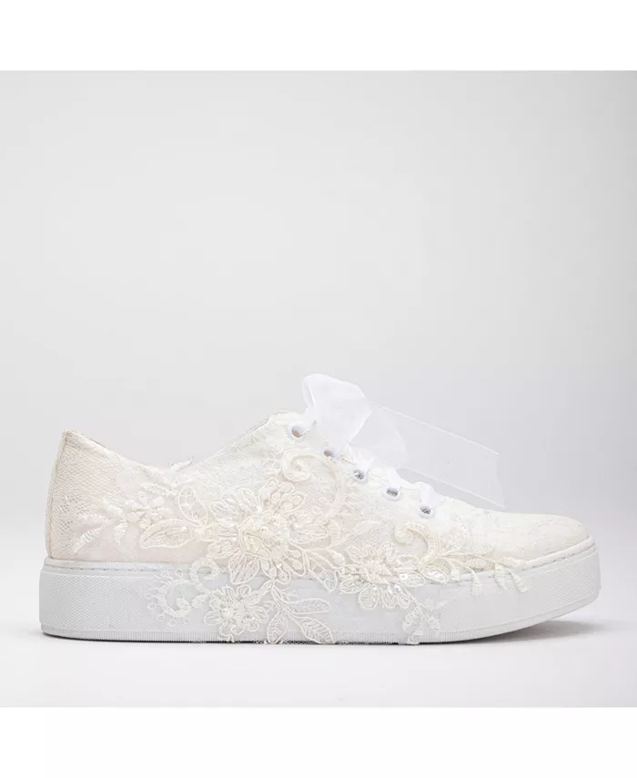 Элайс Кружевные свадебные кроссовки Forever & Always Shoes, белый