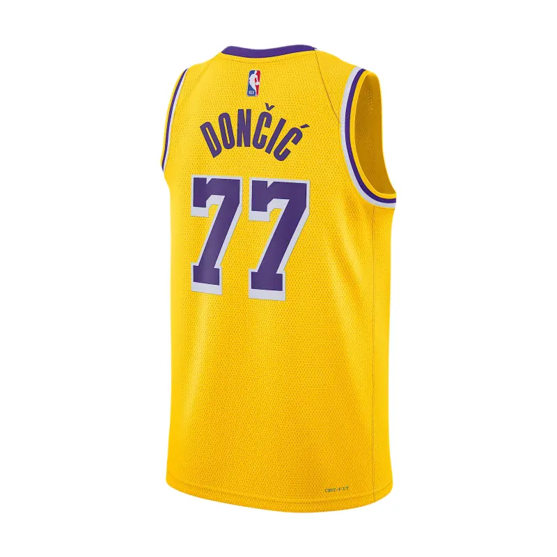 Мужская баскетбольная майка Los Angeles Lakers Icon Edition Dri FIT NBA Swingman Nike, желтый — фото 2