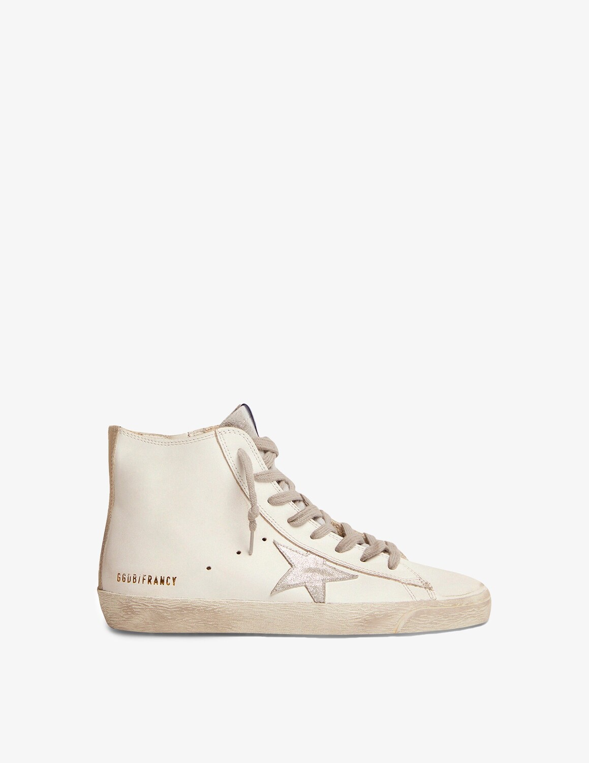 

Высокие кожаные кроссовки Francy Golden Goose, цвет White/Silver/Milk