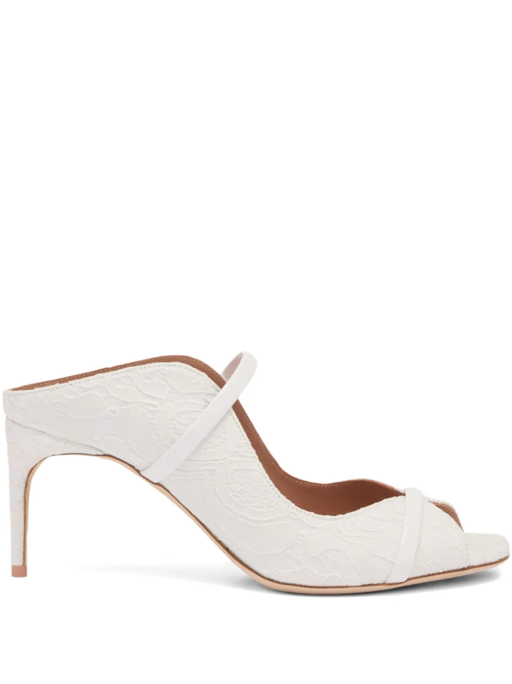 Босоножки Noah 70 с кружевом Malone Souliers, белый