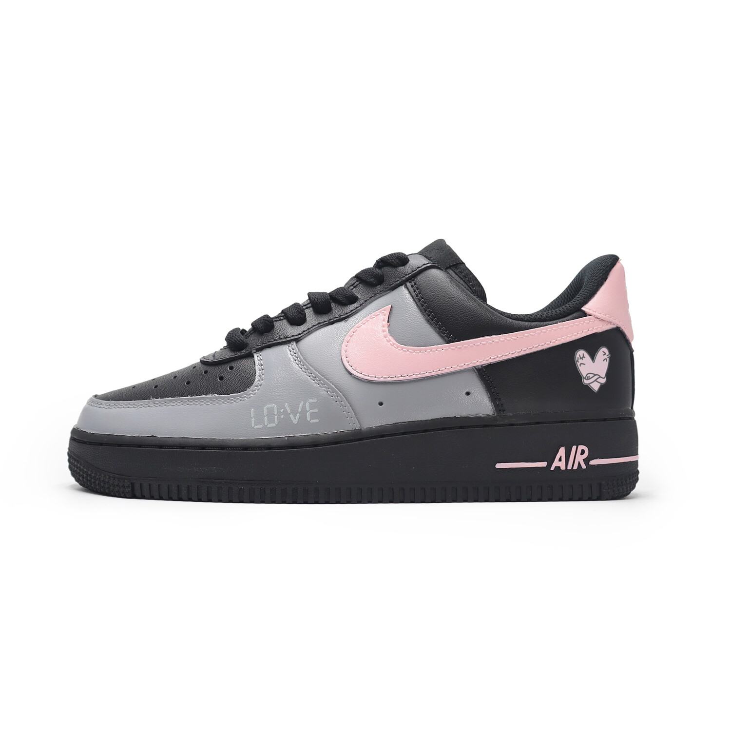 

Кроссовки Nike Air Force 1 Skateboarding Shoes Women's Low-top Black/grey/pink, черный