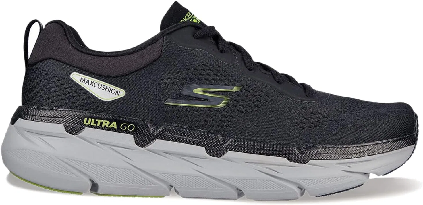 Кроссовки Men's Skechers, Black And Lime Textile — фото 3