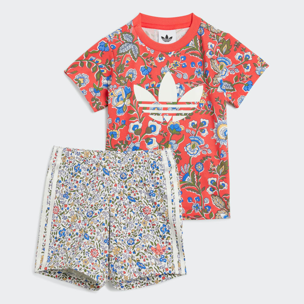 

Комплект Adidas Originals x Liberty London Short Tee Set Kids, цвет Semi Lucid Red/Multicolor