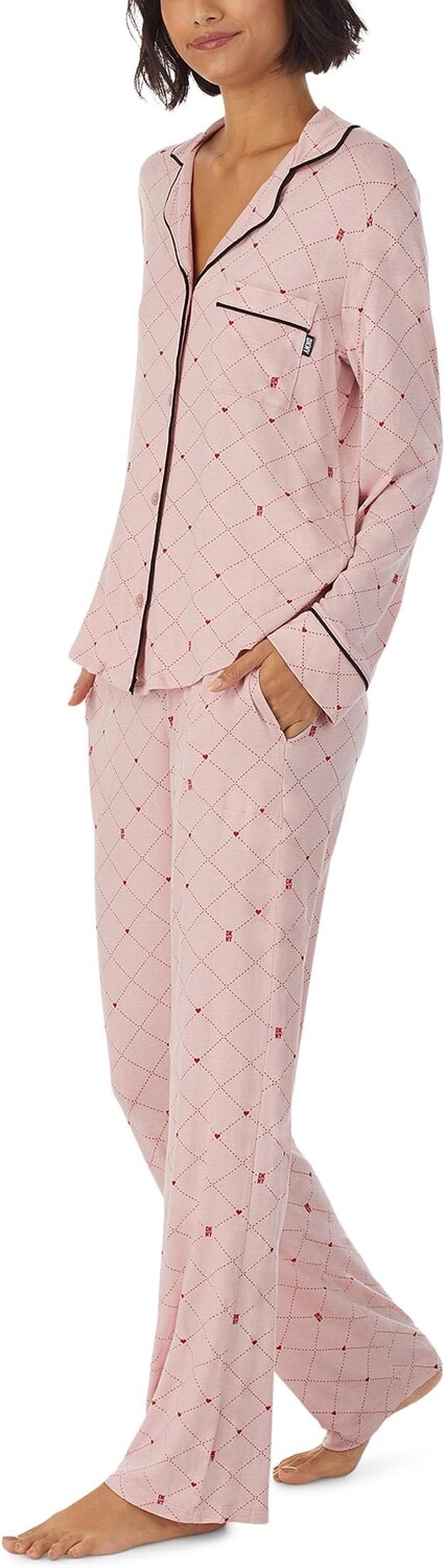 

Пижамный комплект DKNY Long Sleeve Notch PJ Set, цвет Blush Diamond