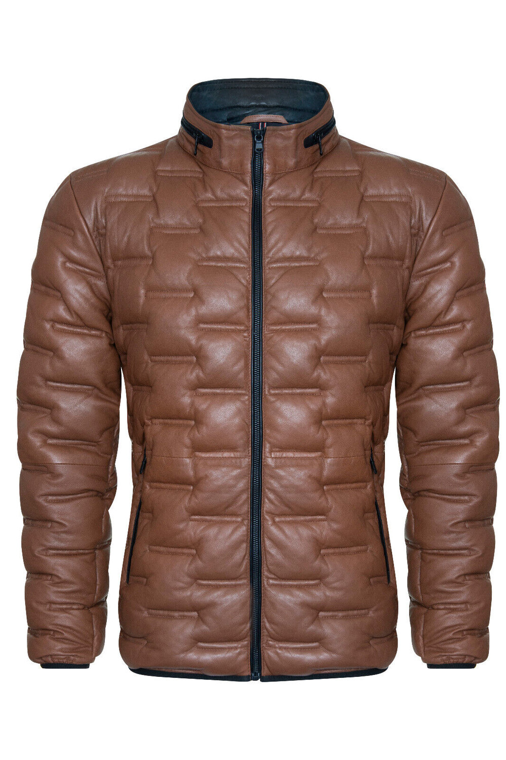 

Стеганый кожаный бомбер на пуховике ресифи Infinity Leather, коричневый