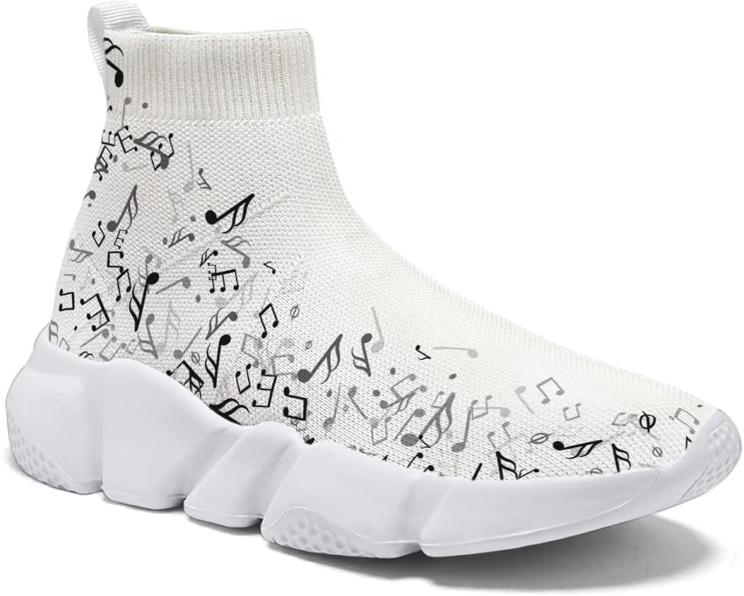 

Мужские спортивные кроссовки Hetios, обувь для бега, удобные повседневные теннисные кроссовки с нотным рисунком, сетчатые кроссовки для женщин, модные кроссовки с граффити, Musical_notes 01