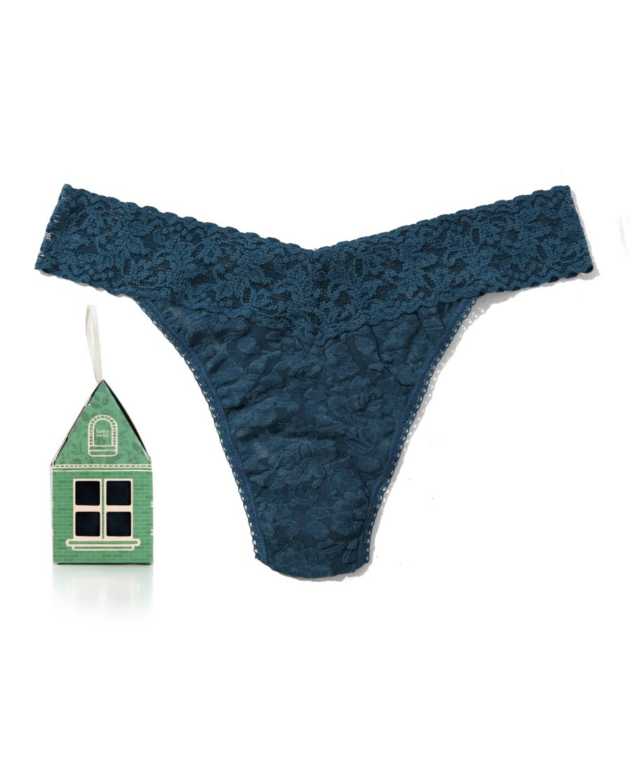 

Женские трусики-стринги Signature Lace Original Rise, упаковка из одной штуки Hanky Panky, Deep Waters Blue