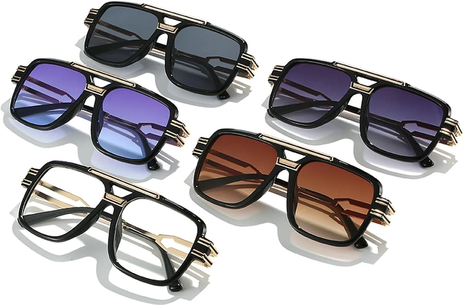 

Крупные солнцезащитные очки-пилот для женщин и мужчин, модные ретро-солнцезащитные очки квадратной формы с металлической оправой и защитой от УФ-излучения mincl, C3