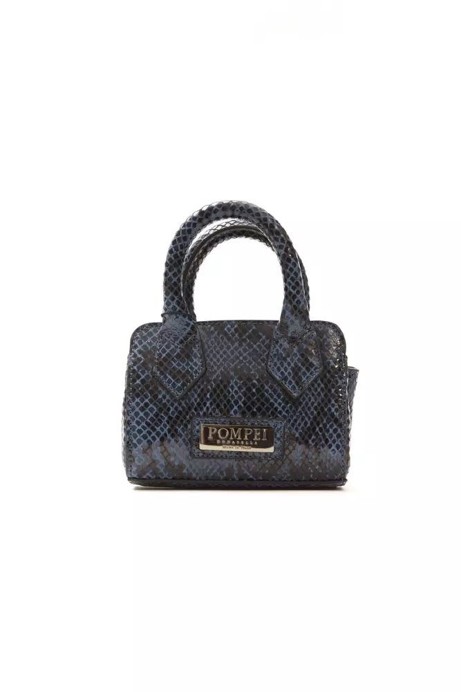 

Женская мини-тоут Pompei Donatella Chic с принтом питона, синий
