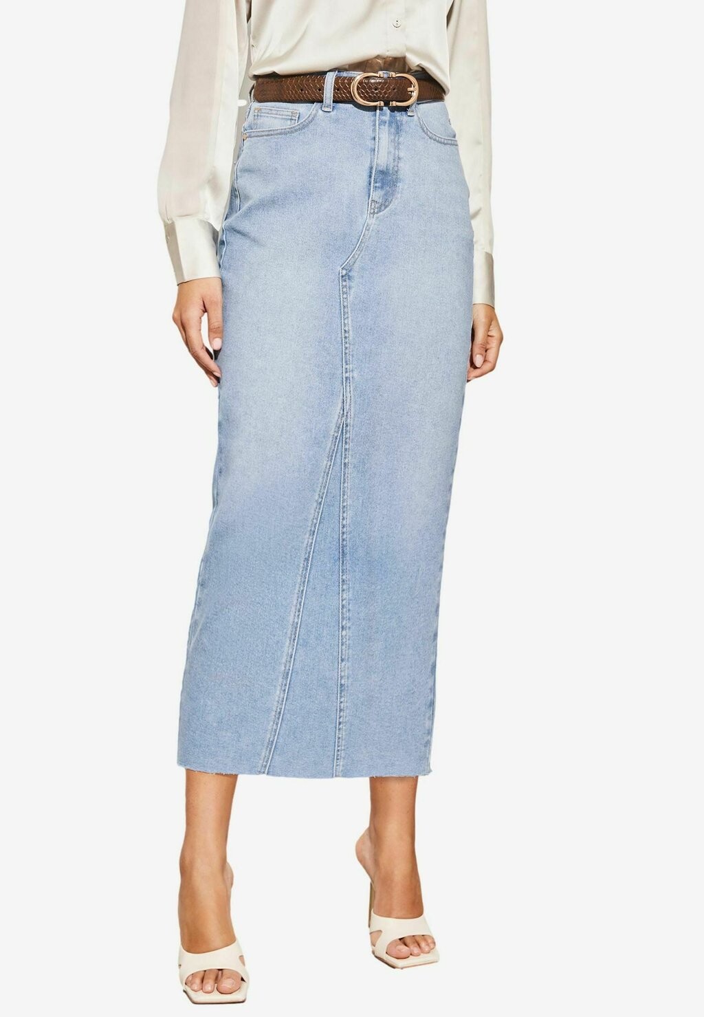 

Юбка-карандаш High Waist Lipsy, серая синяя