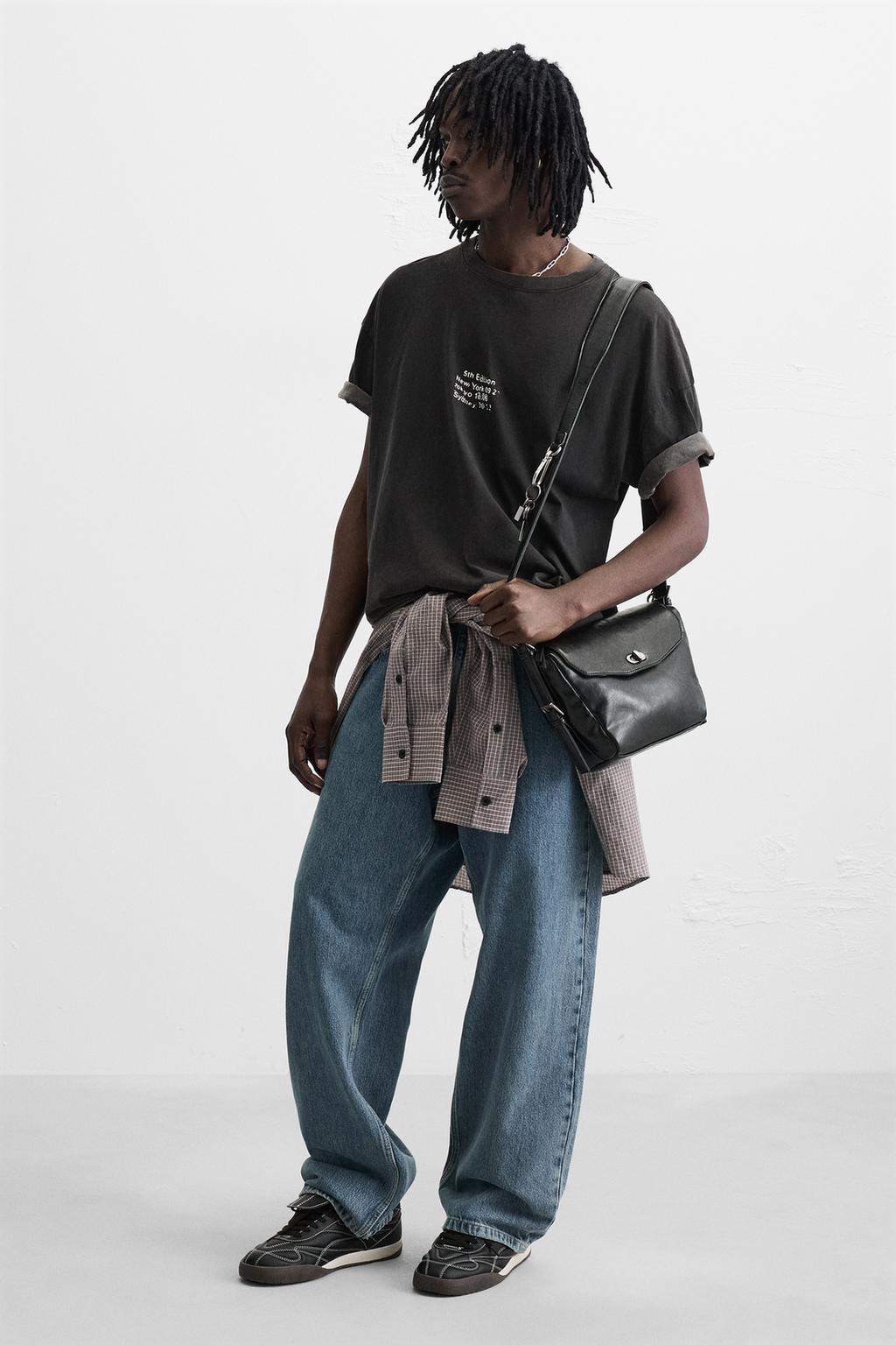 

Сумка через плечо с цепочками ZARA, черный