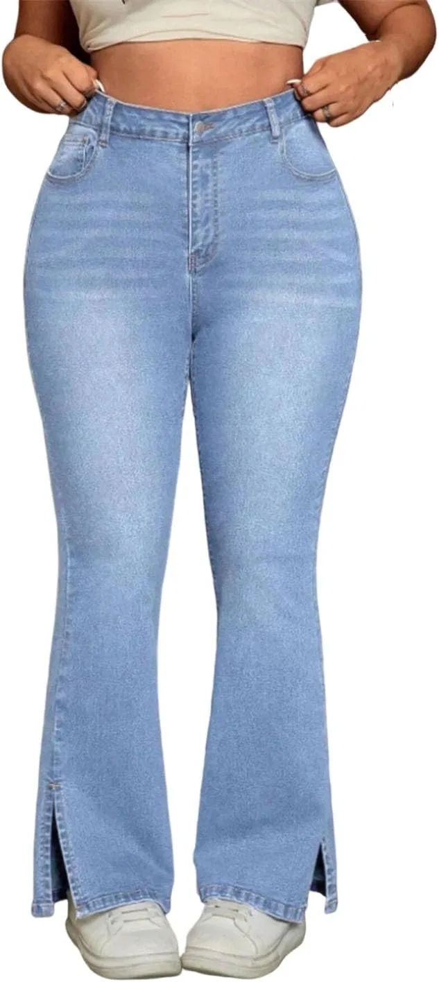 Джинсы с разрезом, Women's Flared, 6