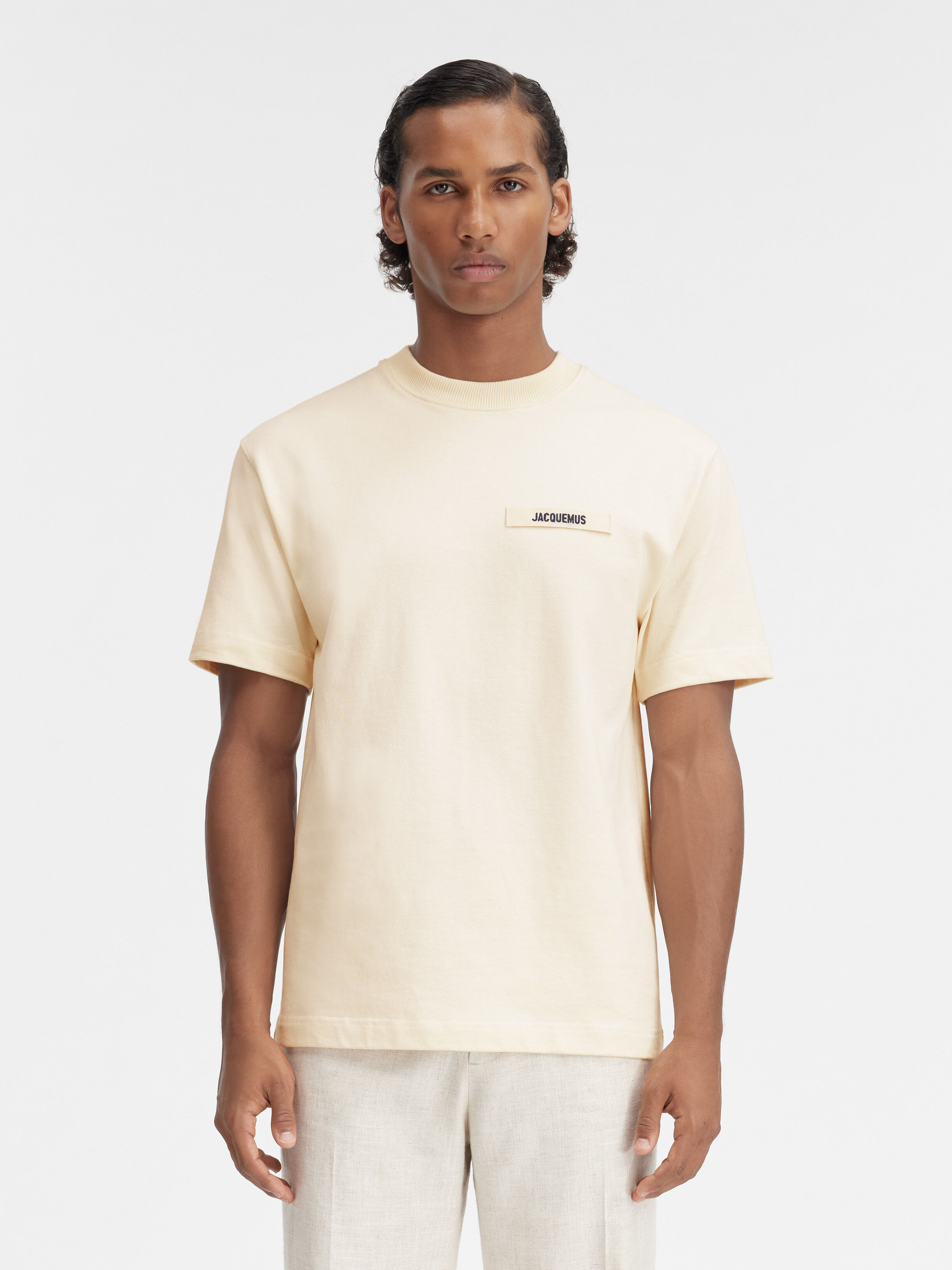 

Футболка с логотипом Grosgrain JACQUEMUS The Gros Grain t-shirt, бежевый