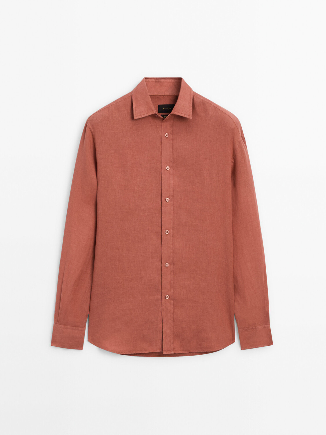 

Рубашка стандартного кроя из 100% льна Massimo Dutti, оранжевый