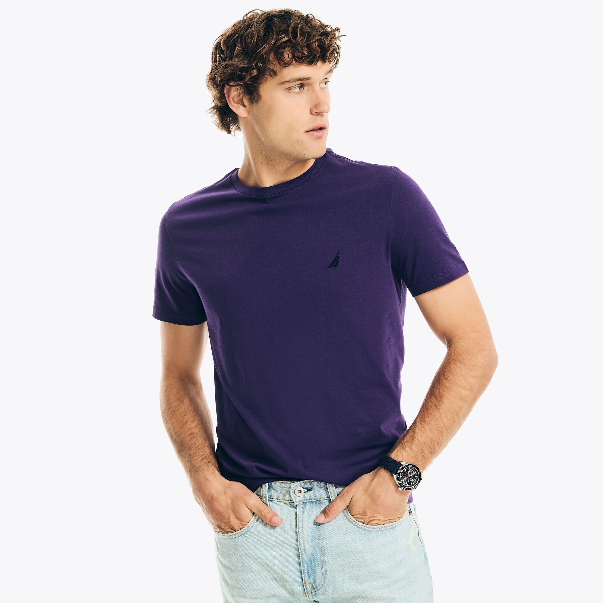 

Футболка мужская Nautica Solid с круглым вырезом, цвет violet wave 19-3750 tcx