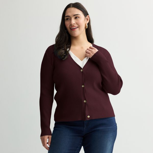 

Кардиган с рельефной резинкой для полных Nine West, цвет maddie plum