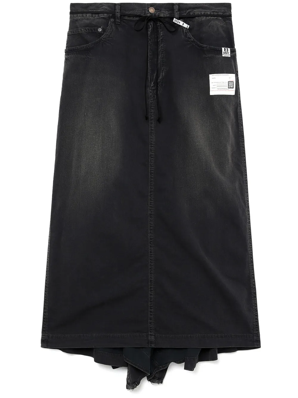 

Джинсовая юбка с драпировкой Maison Mihara Yasuhiro, черный