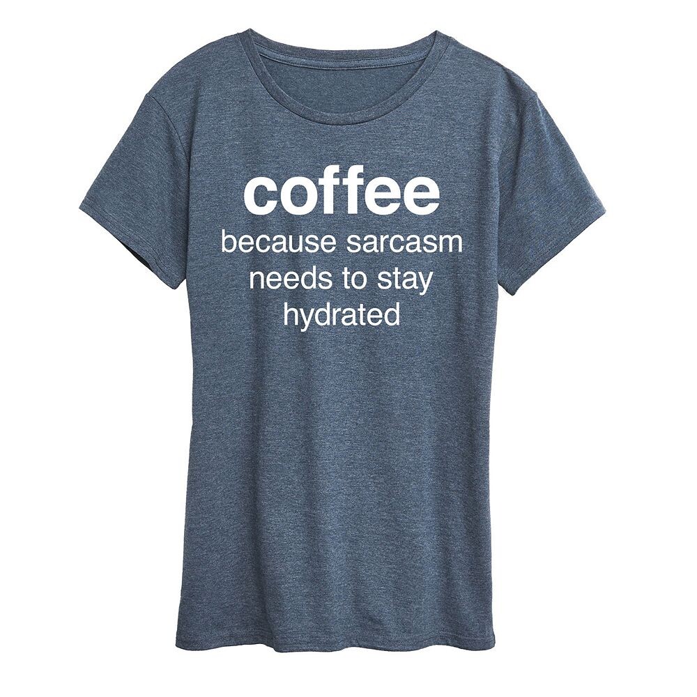 

Женская футболка с рисунком Coffee Sarcasm, цвет Heather Blue