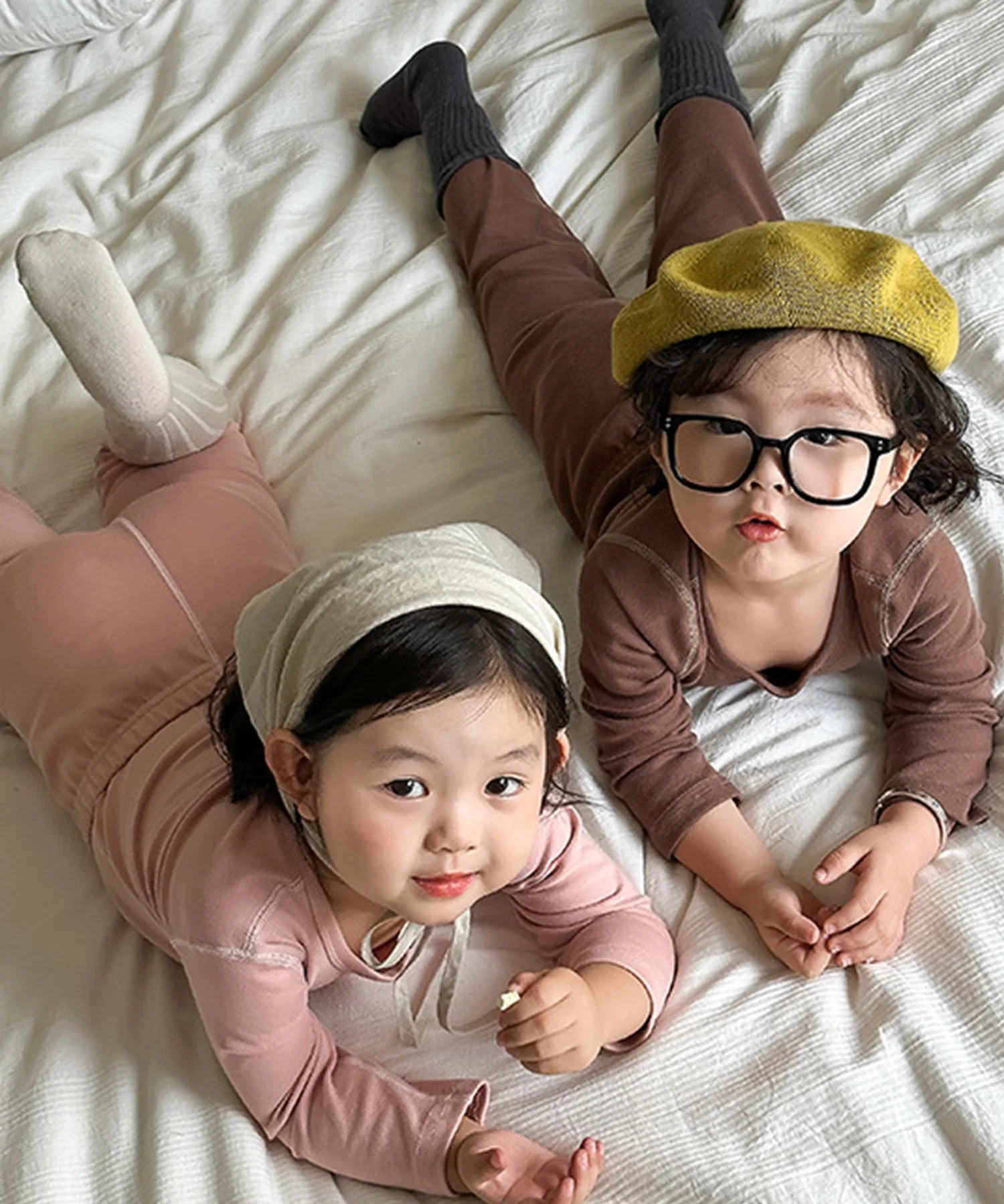 【aimoha-KIDS-】Детская эластичная домашняя пижама (комплект из 2 предметов) — фото 3