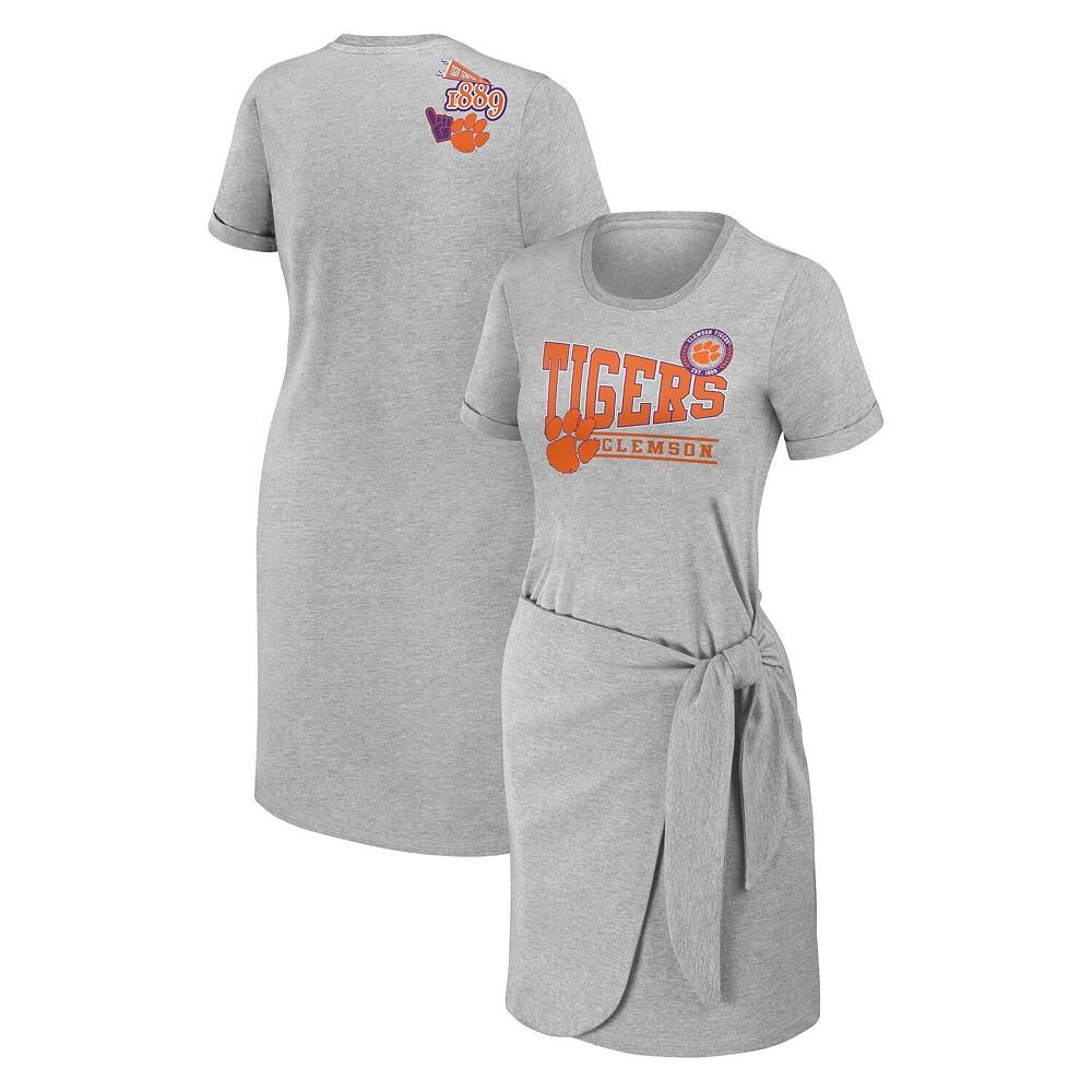 

Женская одежда Erin Andrews Хизер Серое платье-футболка с узлом Clemson Tigers WEAR by Erin Andrews, цвет Clm Grey