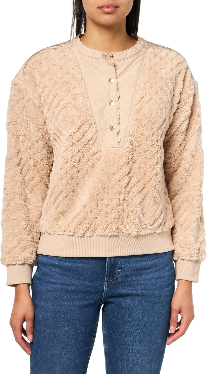 

Женская куртка Tommy Hilfiger из искусственной шерсти на молнии длиной 1/4, Light Fawn