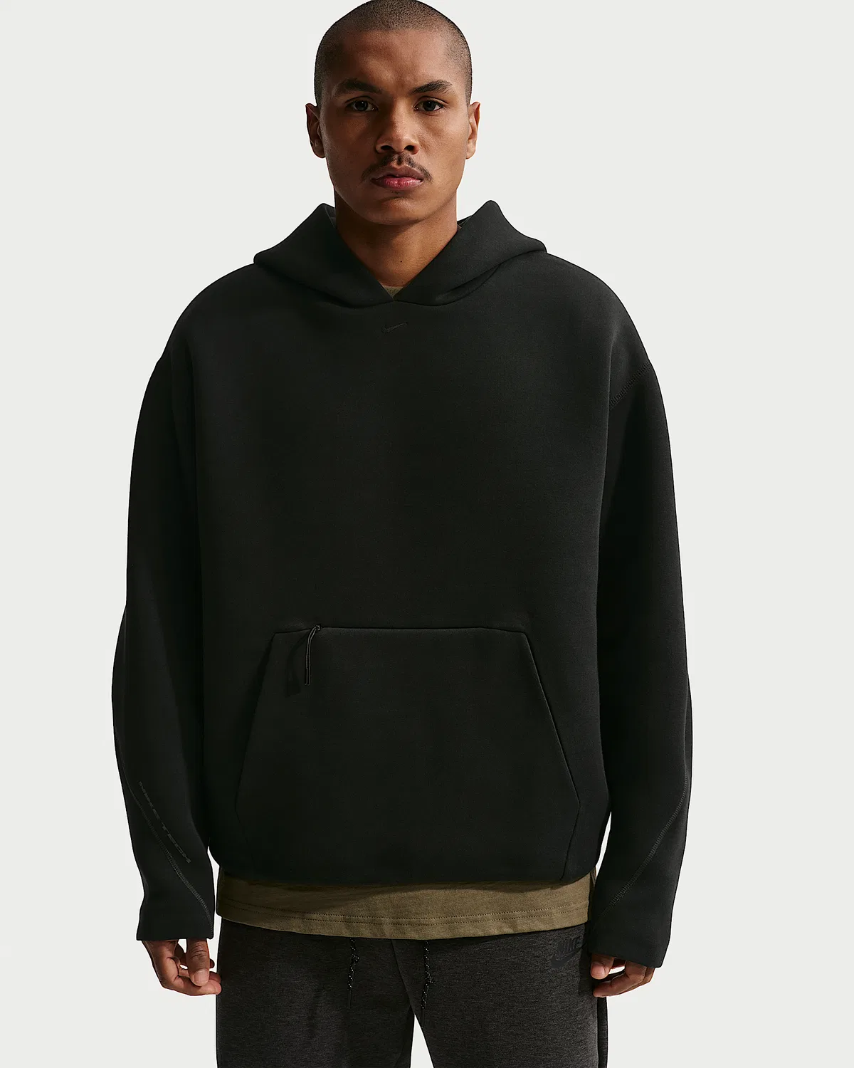 Мужская флисовая худи-пуловер Nike Tech, Black/Black