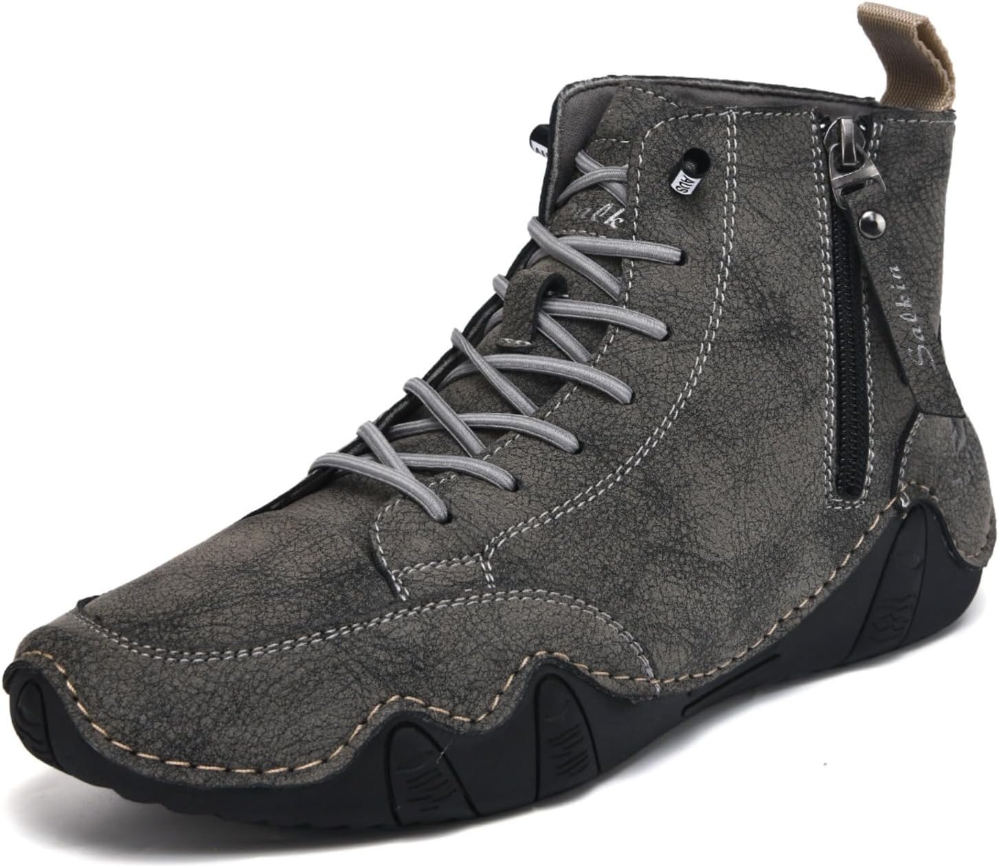 

Мужские походные ботинки на каждый день с эластичными шнурками, толстой подошвой для прогулок и повседневной носки Azttoztto, серый