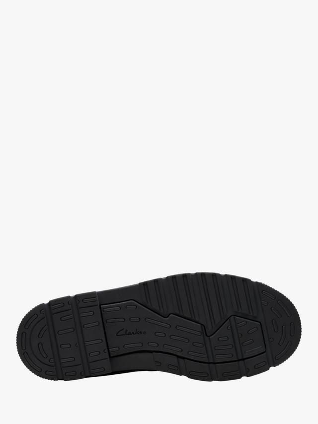 Школьные туфли Clarks Lorcam Loop кожаные на шнуровке, черные — фото 3