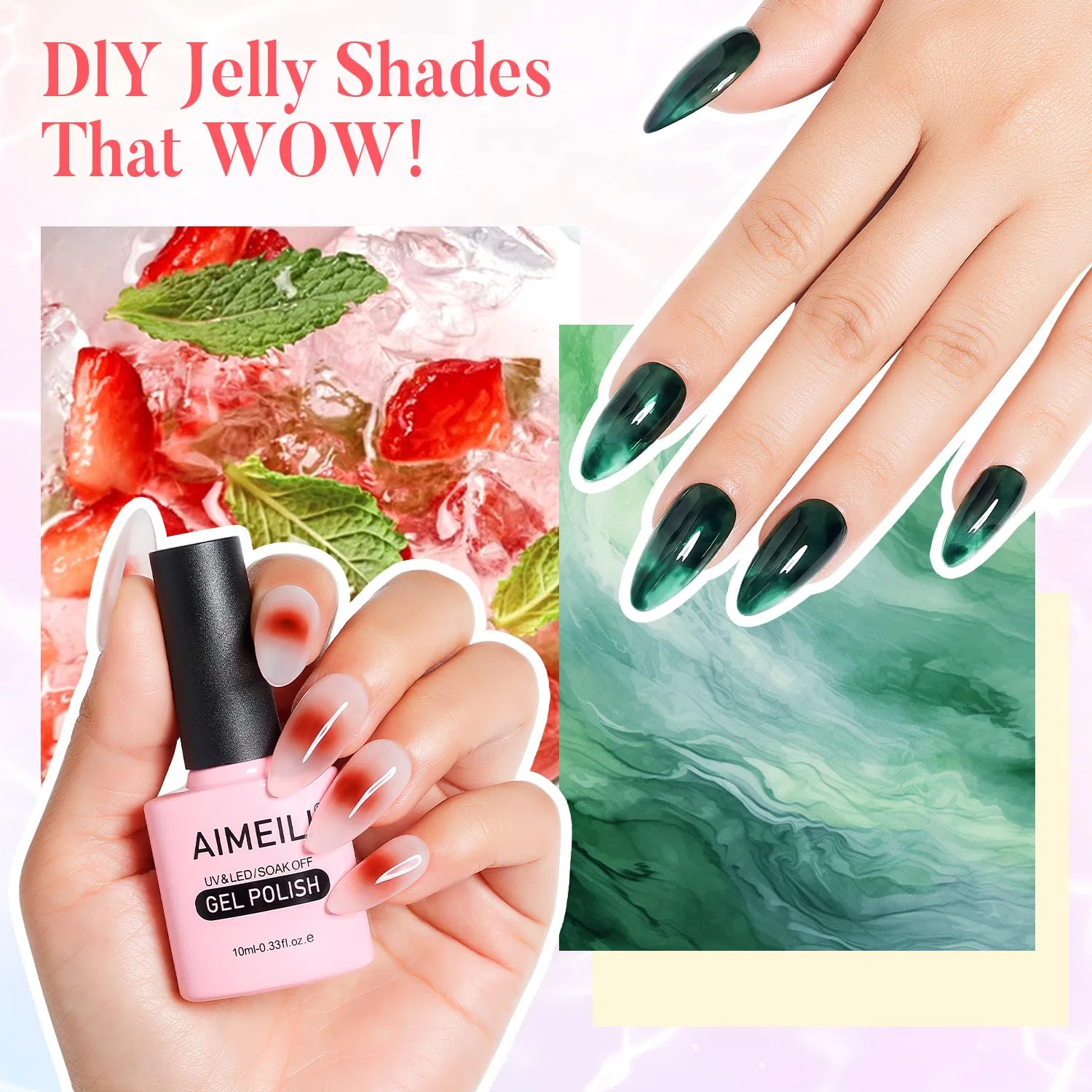 Набор прозрачных гель-лаков AIMEILI Jelly Gel (6 цветов) Aimeili, 6-77 — фото 3