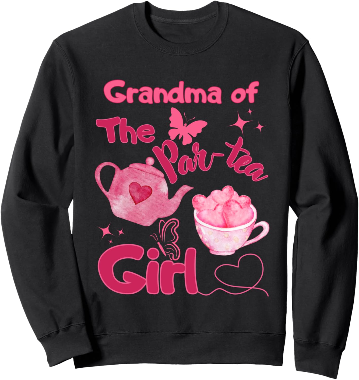 

Толстовка «Бабушка девочки на чаепитии, второй день рождения», толстовка для вечеринки в честь второго дня рождения, черная Family Look Pink Tea Bday Decorations Gifts, Черный, Толстовка «Бабушка девочки на чаепитии, второй день рождения», толстовка для в