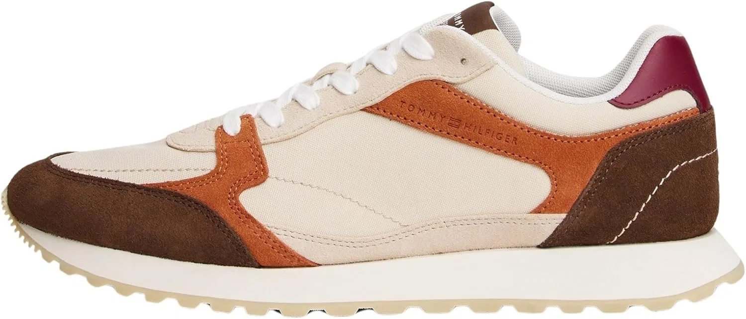 Мужские низкие кроссовки Tommy Hilfiger New Runner Eva Mix Fm0fm05465, White Classic Beige Legacy Brown