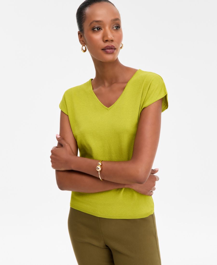 

Женский свитер с короткими рукавами, размеры P/XS-XXL INC International Concepts, Suprntrl Grn