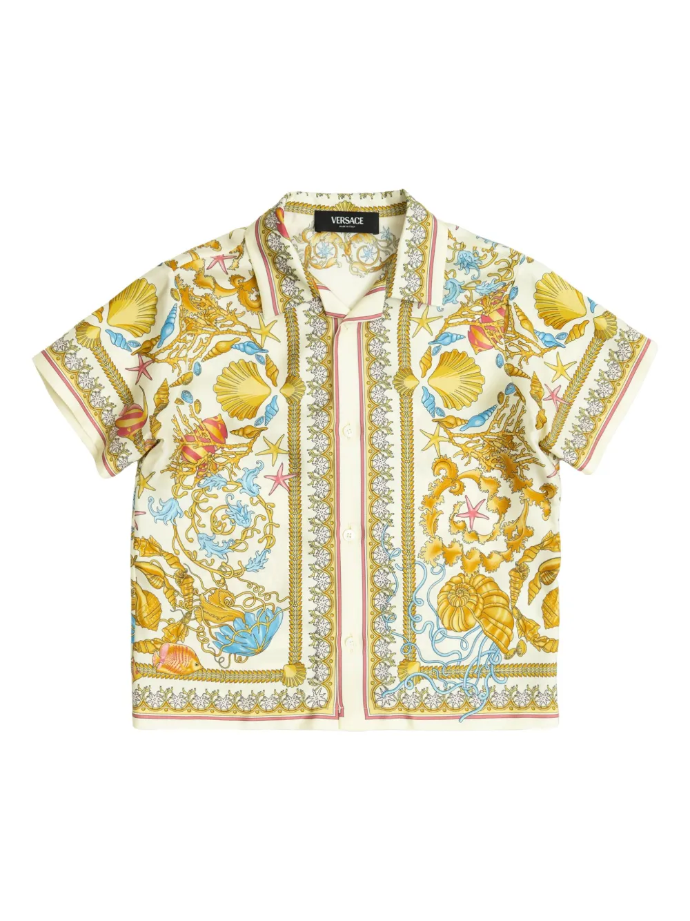 

Шелковая рубашка Versace Kids, нейтральный