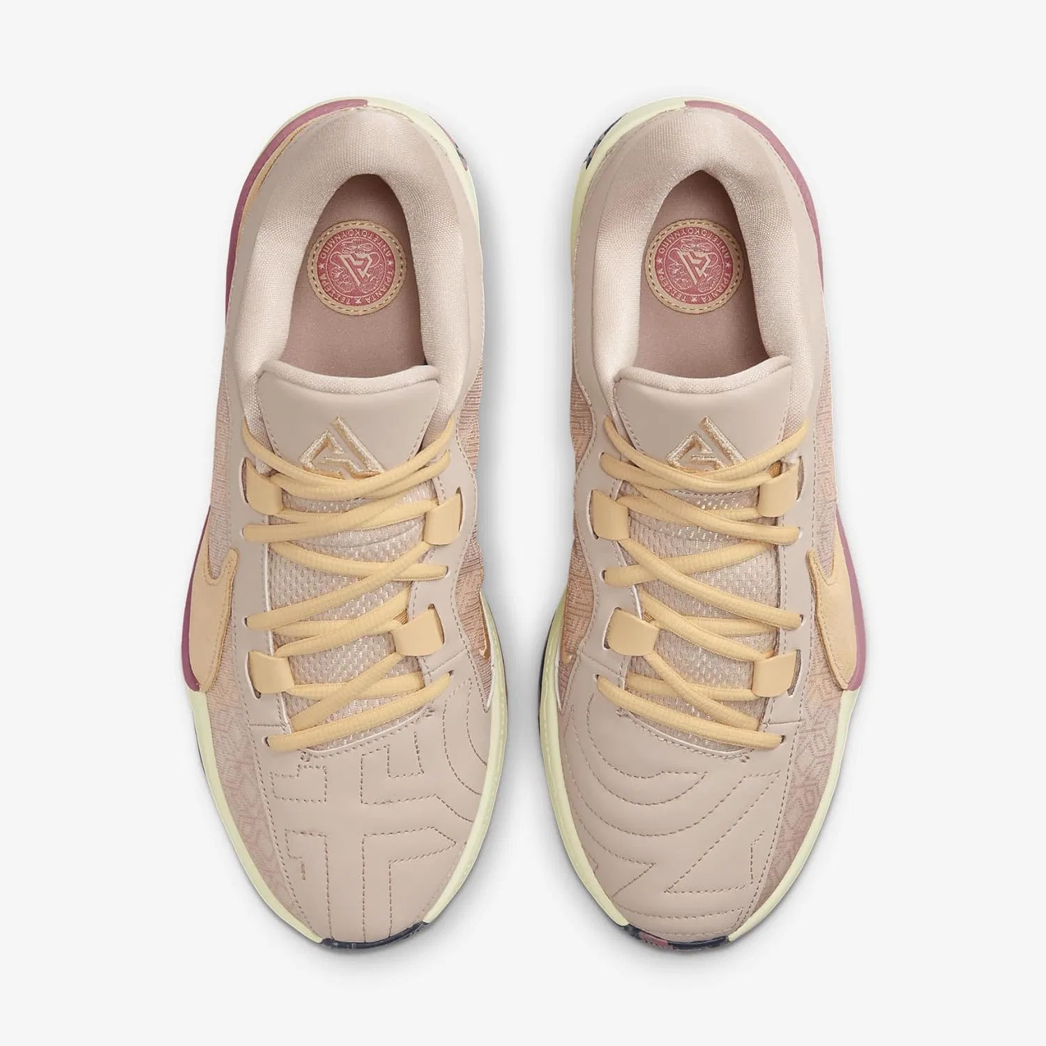 Мужские баскетбольные кроссовки Nike Zoom Freak 5, Fossil Stone Alabaster Desert Berry — фото 4