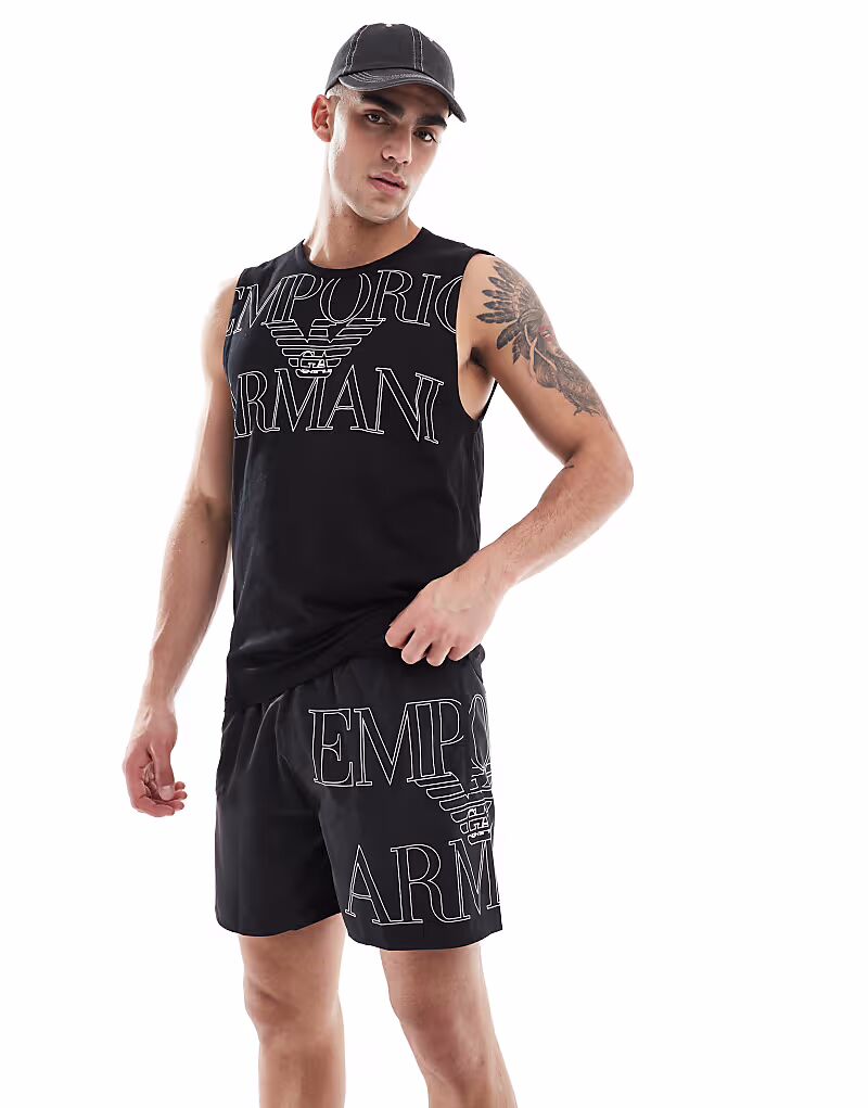 

Плавки-шорты с логотипом Emporio Armani черного цвета CO-ORD