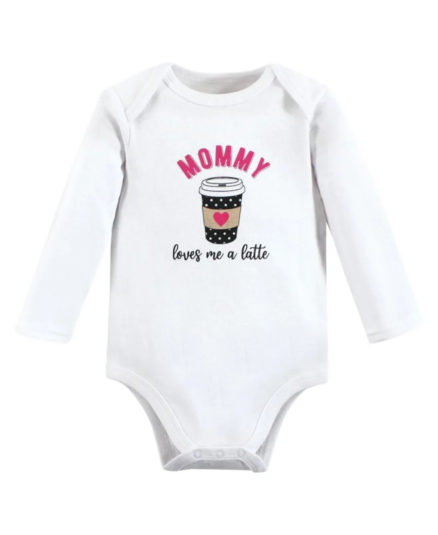 Hudson Baby Хлопковые боди с длинными рукавами, комплект из 3 штук, с принтом цвета корицы — фото 3